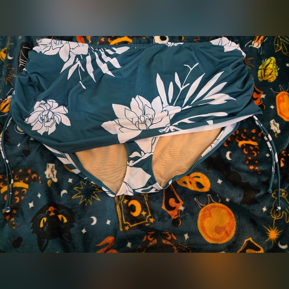Cacique Floral Print Swim Skirt Bottoms